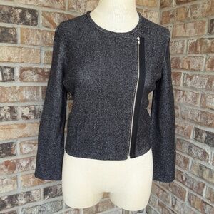 EUC Theory Zip-Up Long Sleeves Moto Jacket Gray XS